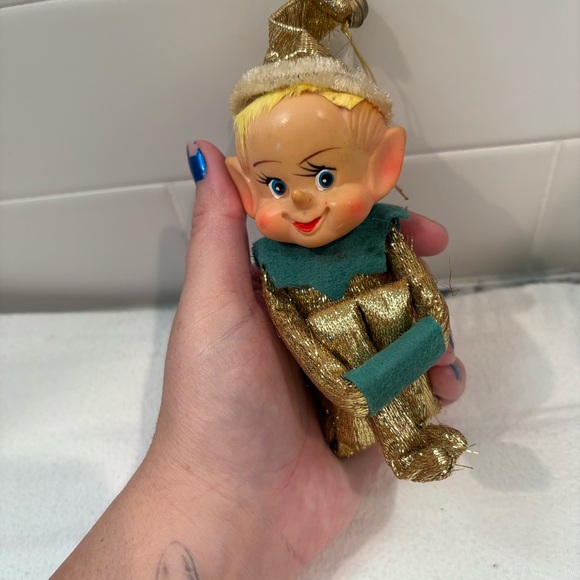 Vintage “Knee Hugger” Elf or Pixie Christmas Ornament - Picture 2 of 9
